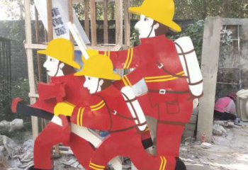 甘肃玻璃钢消防员雕塑——精致的园林景观装饰