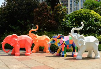 甘肃金色大象雕塑活跃的商场游乐场