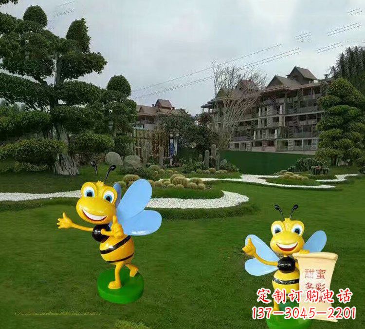 甘肃精美的玻璃钢卡通小蜜蜂雕塑