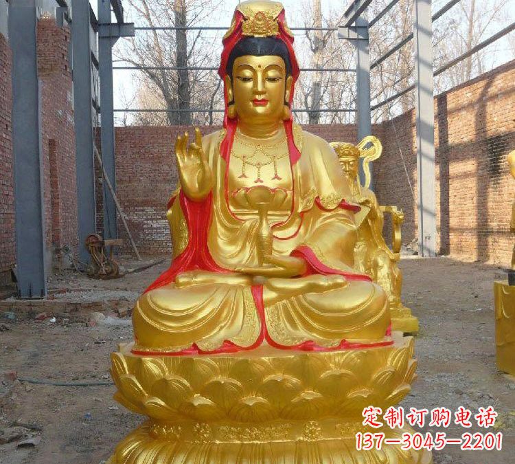 甘肃玻璃钢金观音菩萨雕塑