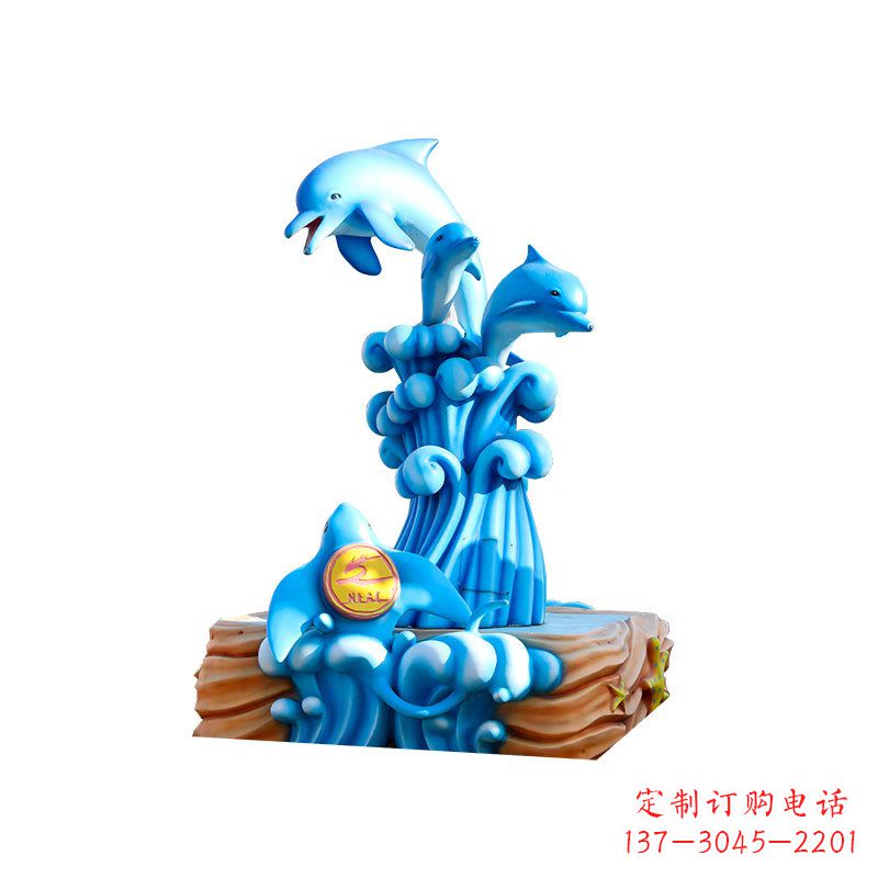 甘肃玻璃钢海豚雕塑精美可爱的海洋宝藏