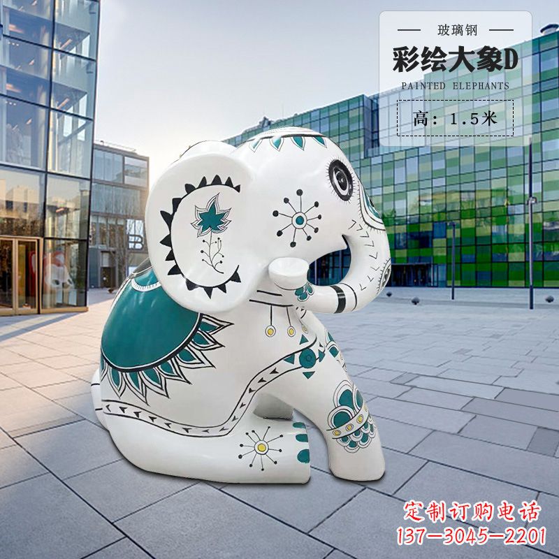 甘肃玻璃钢小象雕塑精致而可爱