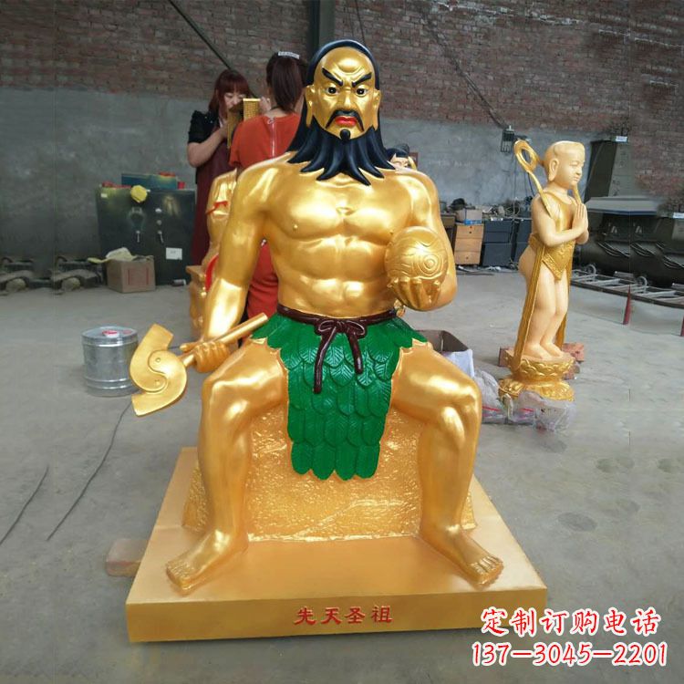 甘肃玻璃钢炎帝神农氏彩绘神像
