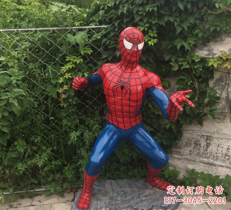 甘肃玻璃钢蜘蛛侠一座精致的雕塑