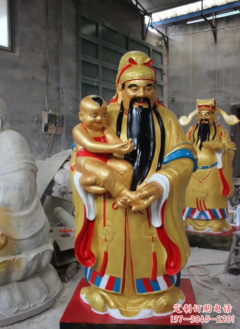 甘肃福禄寿神像雕塑给予宗教庙宇灵性的祝福