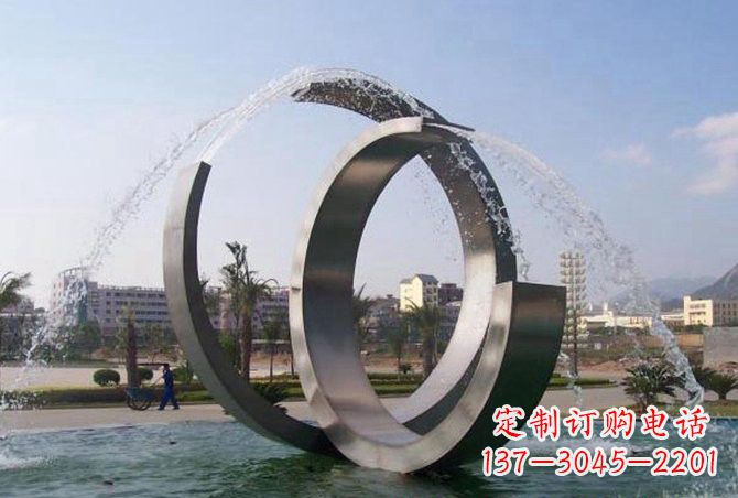 甘肃不锈钢C形喷泉雕塑精美雕塑艺术