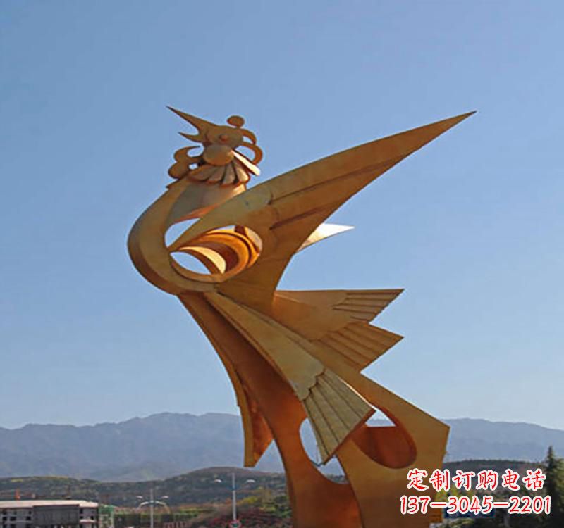 甘肃不锈钢凤凰雕塑传承瑞雪兆丰年