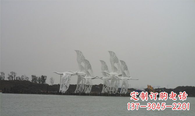甘肃不锈钢白鹭动物雕塑美丽的艺术作品