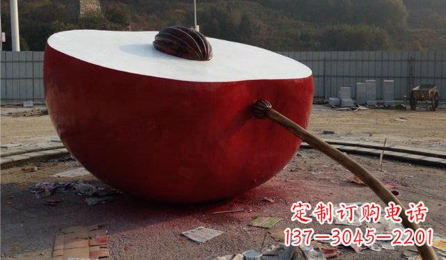 甘肃精美不锈钢苹果雕塑