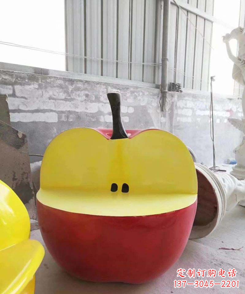 甘肃不锈钢苹果雕塑精致而经久不衰