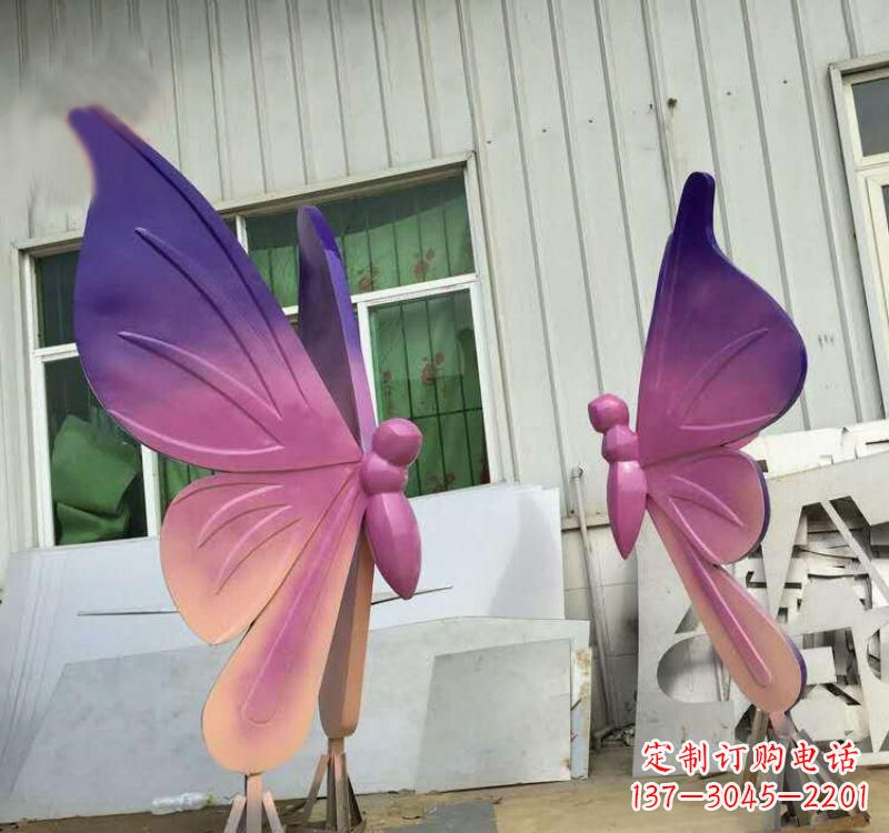 甘肃不锈钢彩色蝴蝶雕塑