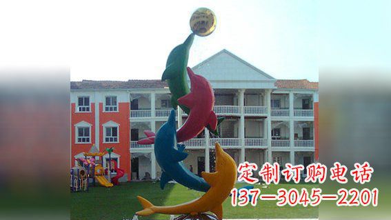 甘肃精美不锈钢海豚雕塑