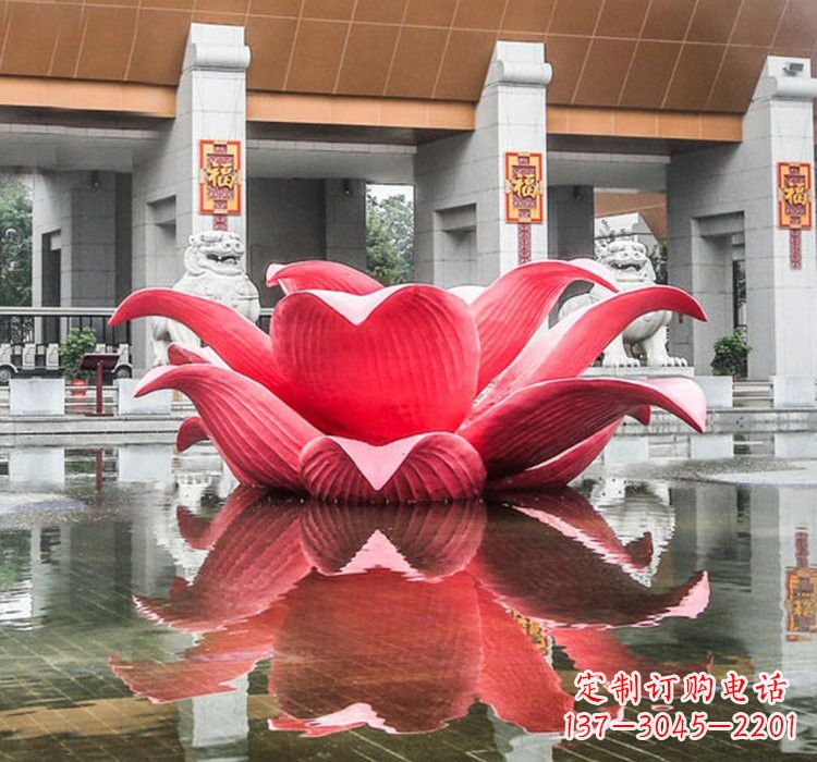 甘肃不锈钢彩色莲花雕塑——艺术之美