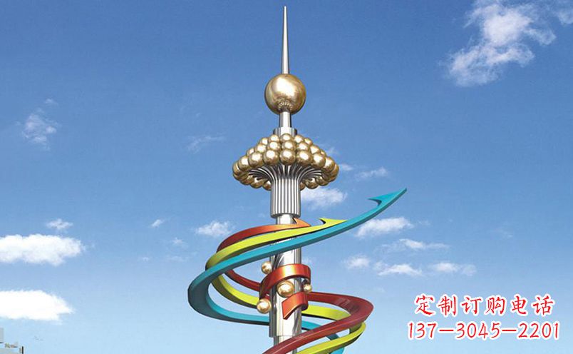 甘肃不锈钢飘带彩色雕塑——缤纷空间的艺术美学
