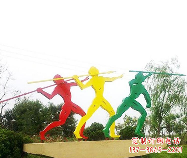 甘肃不锈钢彩色标枪雕塑精美而富有意义