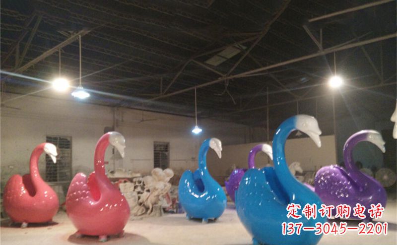 甘肃不锈钢彩色天鹅——精美的动物雕塑