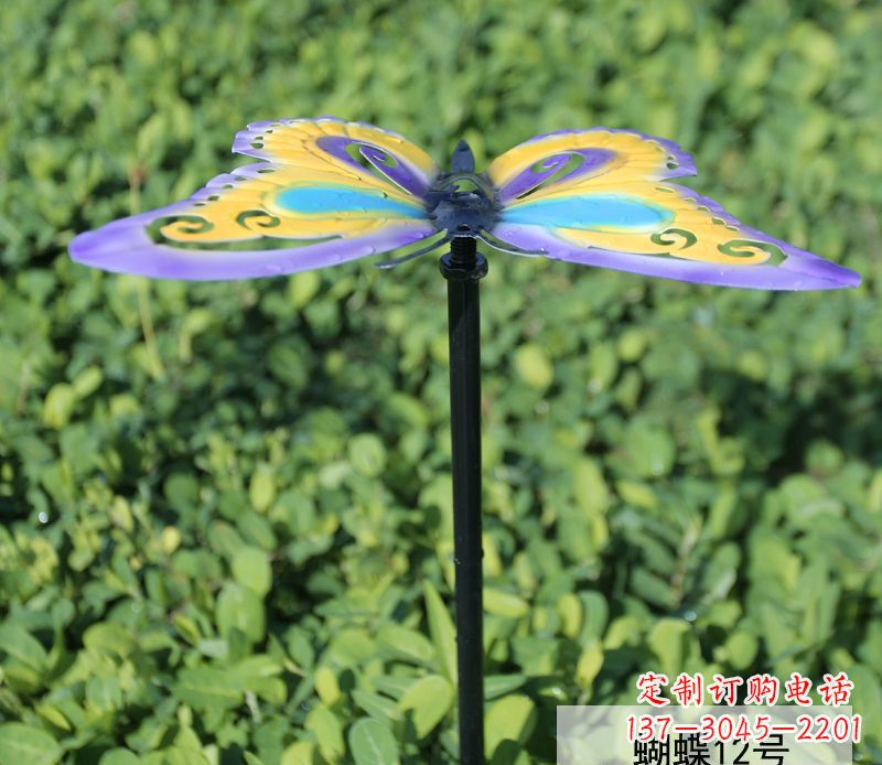 甘肃不锈钢彩色蝴蝶雕塑点缀园林的艺术之美