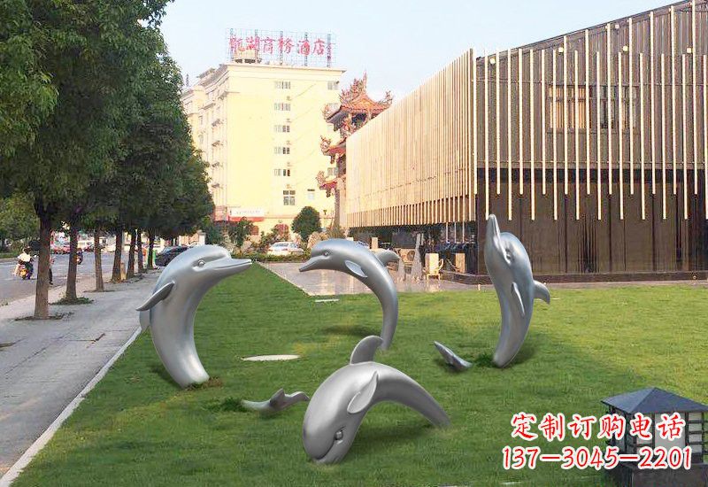 甘肃不锈钢海豚雕塑艺术与环保的完美结合