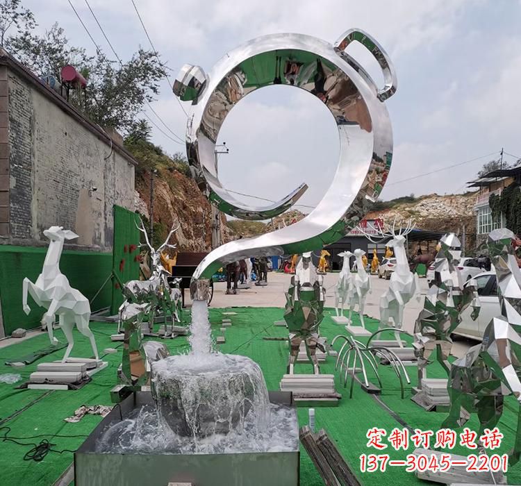 甘肃不锈钢茶壶雕塑精致美观的艺术品
