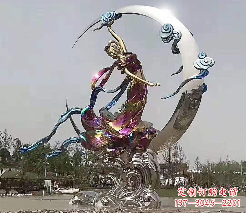 甘肃不锈钢嫦娥奔月雕塑