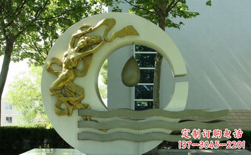 甘肃不锈钢嫦娥奔月景观雕塑