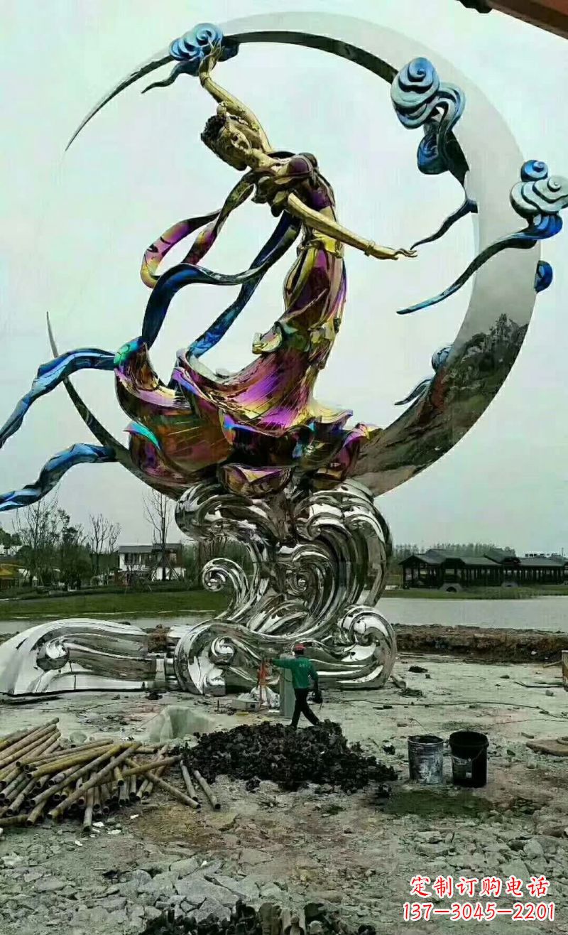 甘肃不锈钢嫦娥奔月雕塑