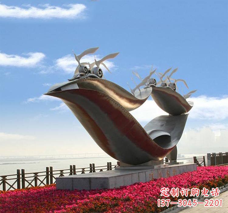 甘肃海鸥雕塑——点缀不锈钢城市
