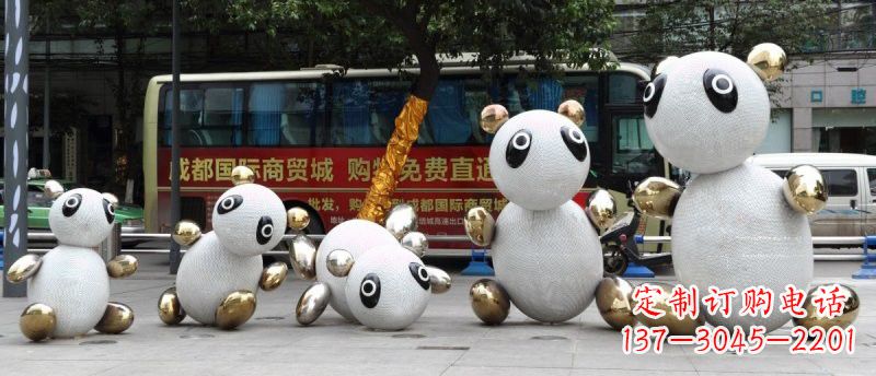 甘肃不锈钢熊猫雕塑——传承中国文化精髓