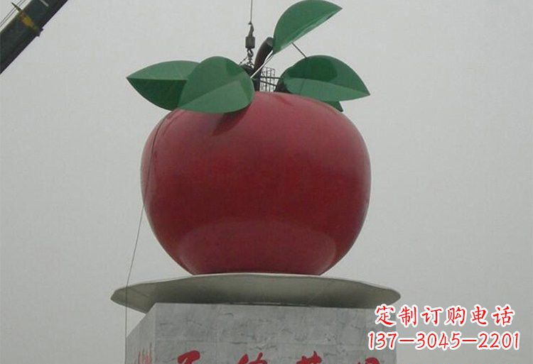 甘肃不锈钢城市大型苹果雕塑象征着城市繁荣