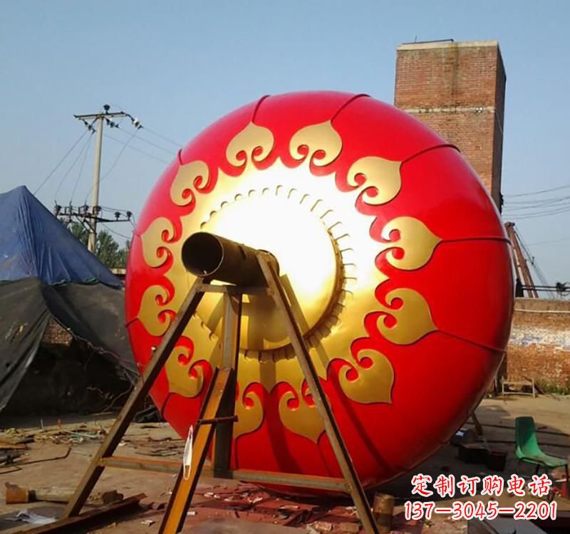 甘肃不锈钢城市红色灯笼雕塑灯笼象征着繁荣