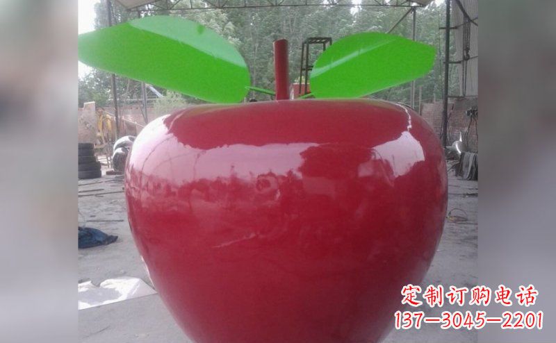 甘肃不锈钢苹果雕塑描绘出美丽的景观