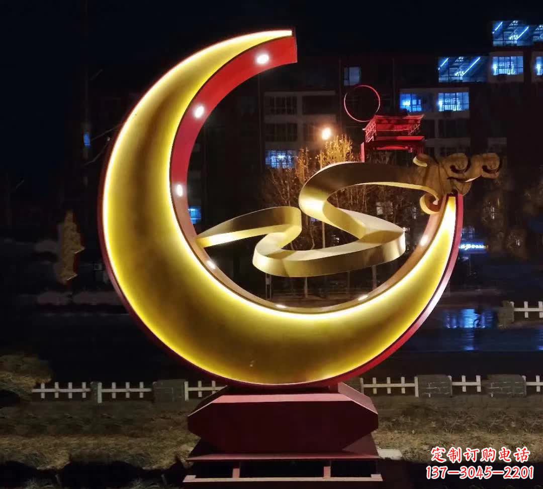 甘肃绚丽的不锈钢月亮雕塑