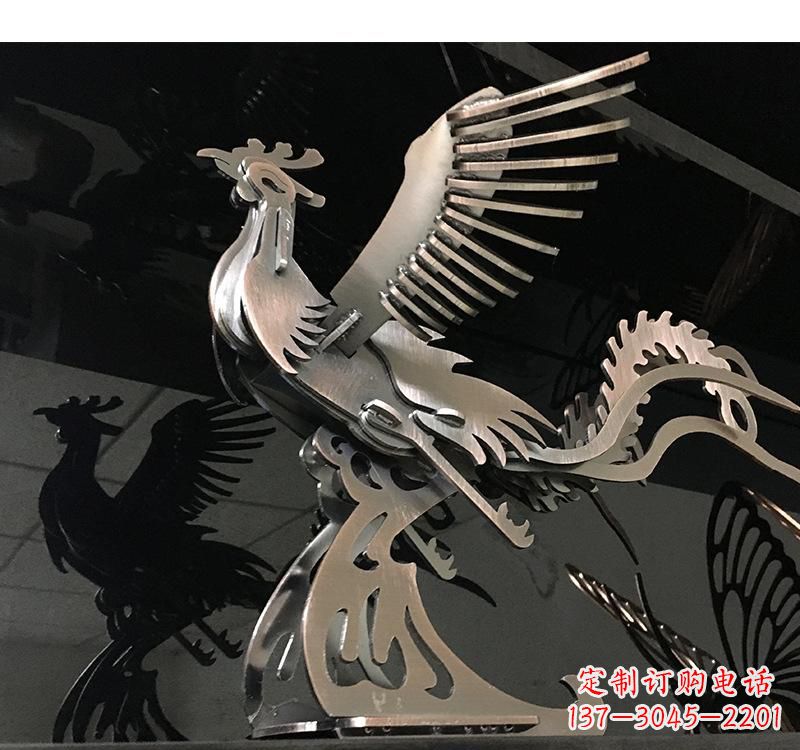 甘肃不锈钢凤凰雕塑精美的艺术品