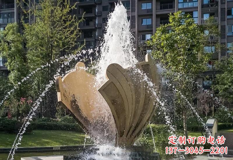 甘肃不锈钢贝壳喷泉雕塑精美而又耐用