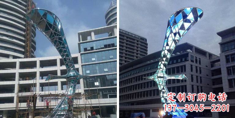 甘肃大雁景观雕塑——精美不锈钢艺术品