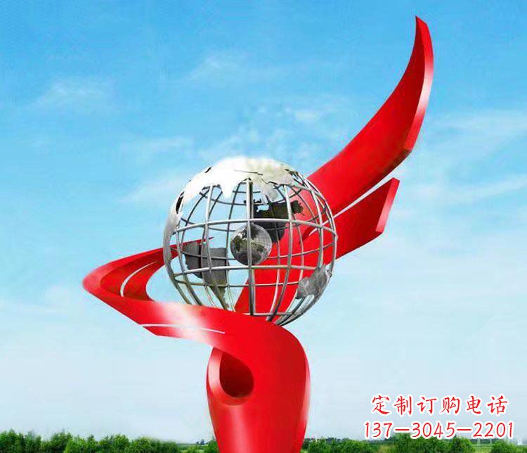甘肃不锈钢地球雕塑精美的艺术品