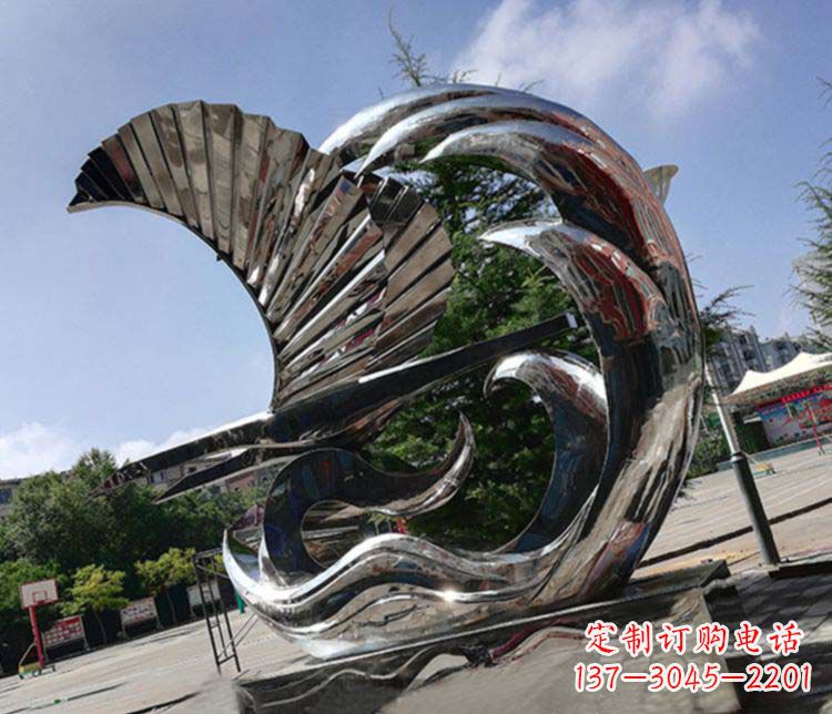 甘肃不锈钢帆船雕塑象征海上生活的艺术精品