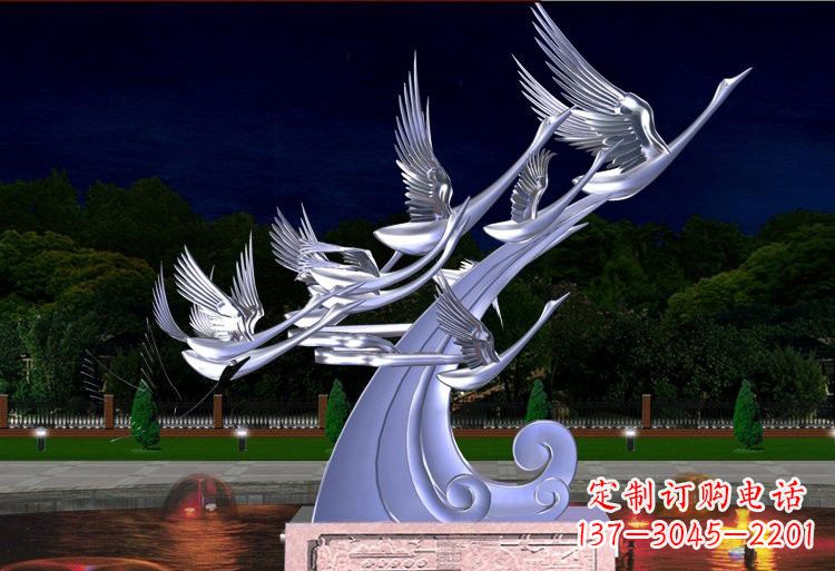 甘肃不锈钢雕塑——以天鹅为灵感