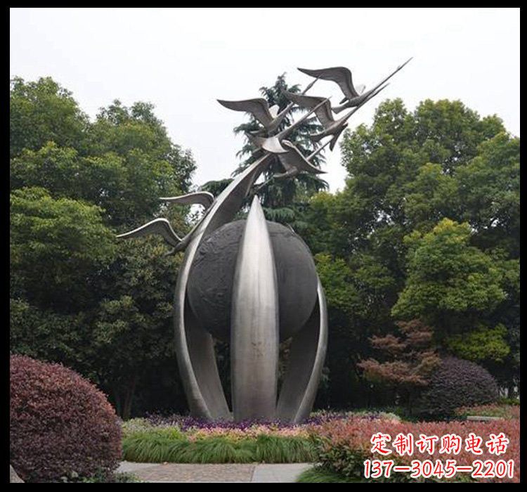 甘肃不锈钢天鹅雕塑