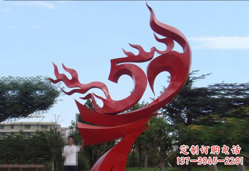 甘肃不锈钢抽象凤凰涅槃景观雕塑