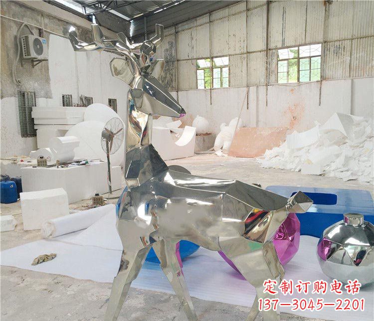 甘肃不锈钢梅花鹿雕塑