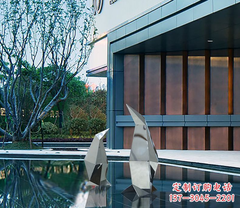 甘肃不锈钢企鹅雕塑一件来自大自然的艺术品