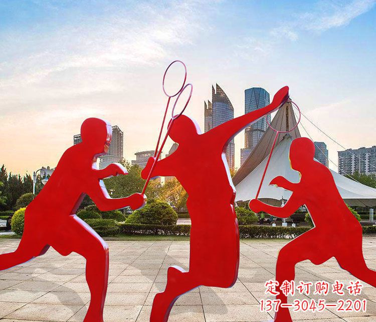 甘肃羽毛球雕塑以不锈钢为原料的精美艺术品