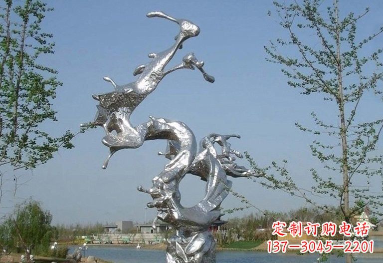 甘肃不锈钢蛟龙出海雕塑