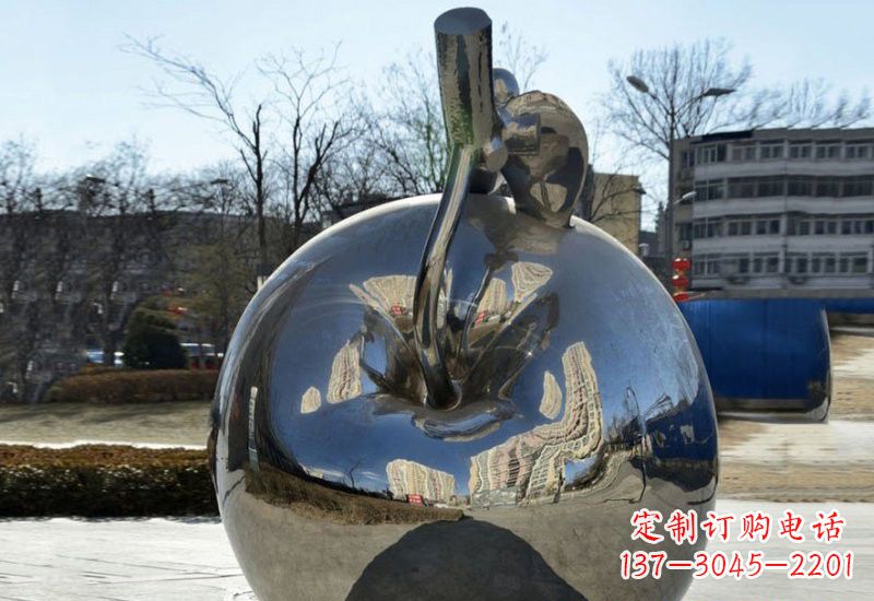 甘肃精致的不锈钢苹果雕塑