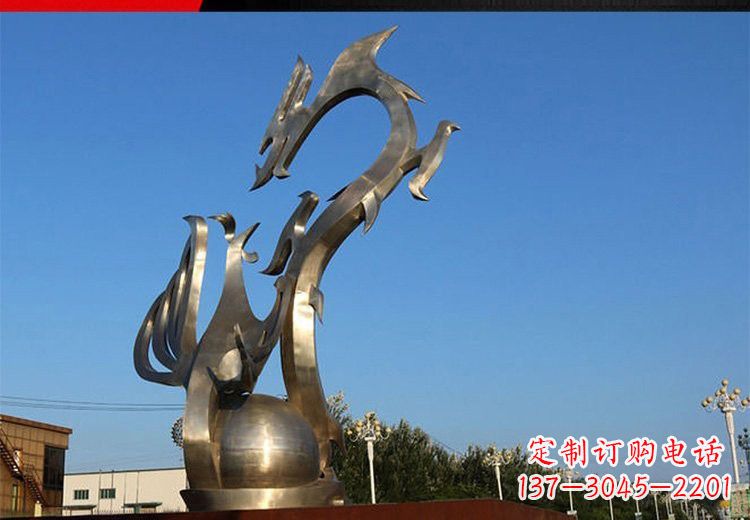 甘肃不锈钢龙凤雕塑艺术精美的精品