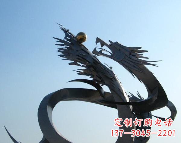 甘肃不锈钢龙雕塑精美雕刻,灵动灵气