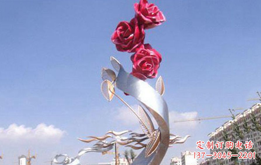 甘肃精美不锈钢玫瑰雕塑