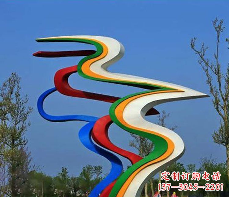 甘肃精美不锈钢飘带雕塑