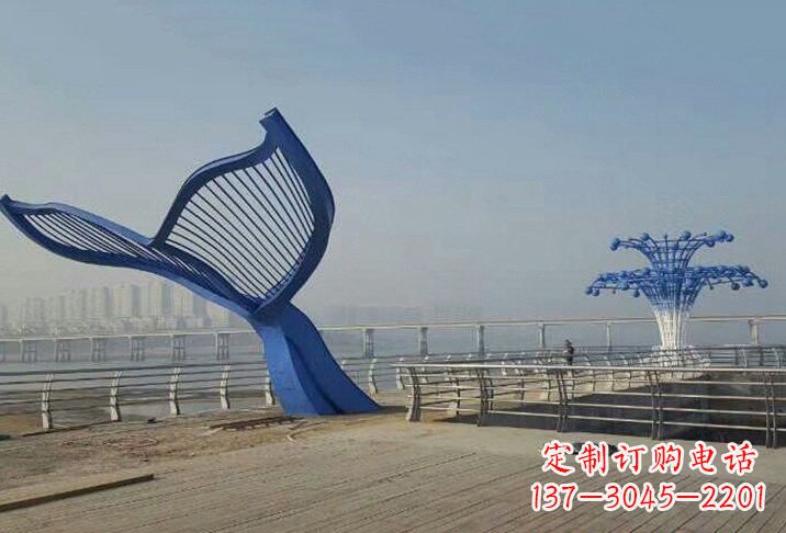 甘肃不锈钢鲸鱼雕塑